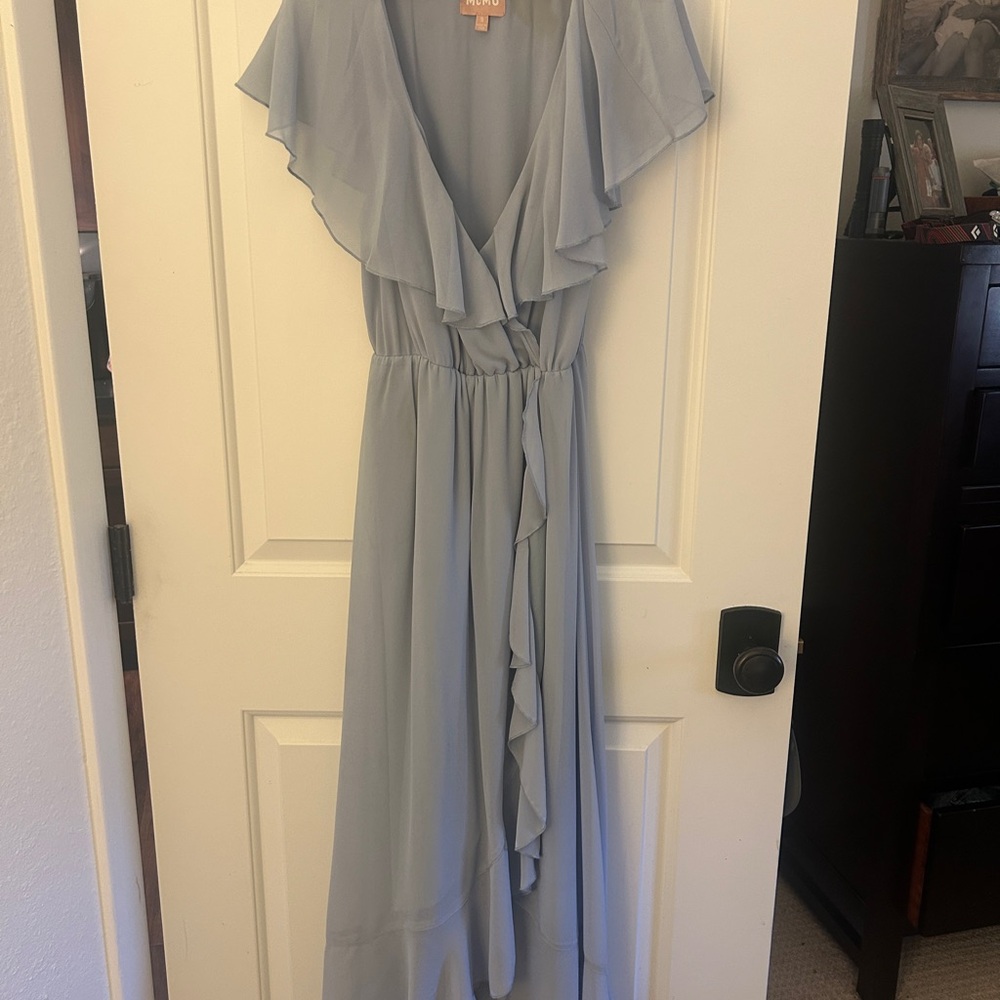 Show Me Your MuMu Light Blue Ruffle High Low Dress